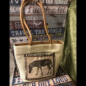 New Woven “ Zebra” Chic Tote Handbag!!!